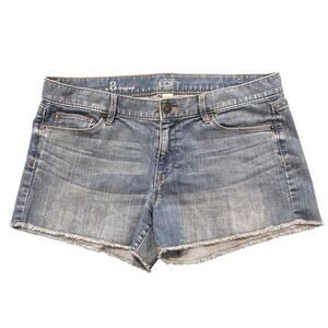 Ann Taylor LOFT Frayed Hem Cut Off Denim Jean Shorts Size 8 - 3” Inseam